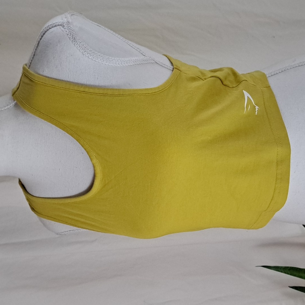 Gymshark yellow cropped tank racerback top szM